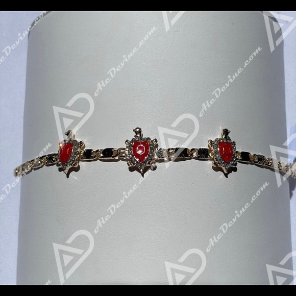 Red Turtle Bracelet (gold plated) - Picture 2 of 8